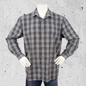 Todd Snyder Shirt Size 18 Gray Grey Plaid Melange Yarns